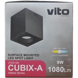 Faretto LED da soffitto 9W 3xCCT 1080lm 9*9*10CM nero