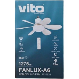 Ventilatore da soffitto con luce LED e telecomando 15W 1275lm 3xCCT