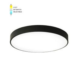 Plafoniera LED rotonda 25W 2000lm 3CCT nera