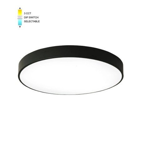 Plafoniera LED rotonda 25W 2000lm 3CCT nera