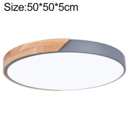 Plafoniera LED rotonda da soffitto effetto legno 50 cm grigio 36W 3CCT