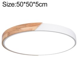 Plafoniera LED rotonda da soffitto effetto legno 50 cm bianca 36W 3CCT