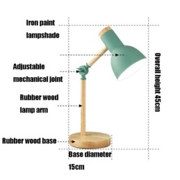 Lampada da tavolo in legno e metallo E27 nera
