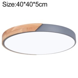 Plafoniera LED rotonda da soffitto effetto legno 40 cm grigia 24W 3CCT
