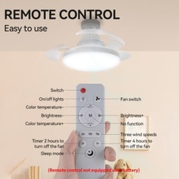 Lampada LED E27 30W con funzione ventilatore e telecomando 3xCCT