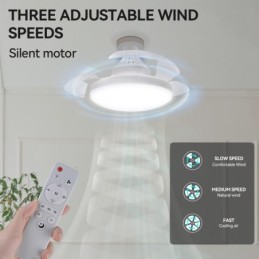Lampada LED E27 30W con funzione ventilatore e telecomando 3xCCT
