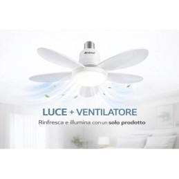 Lampada ventilatore LED 40W E27 con telecomando