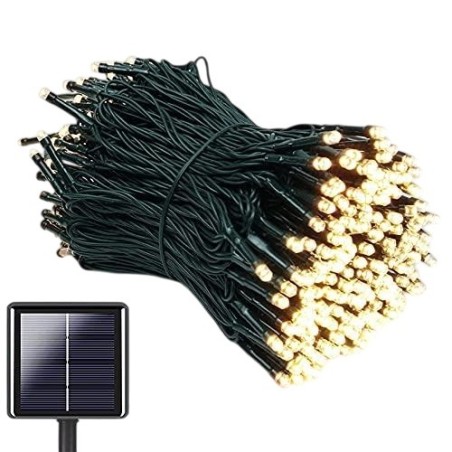 Luci a LED natalizie con pannello solare 300LED luce calda 2700K 30M 1.2V IP44