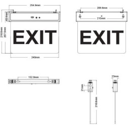 Lampada LED d'emergenza "EXIT" 2W 6500k luce fredda