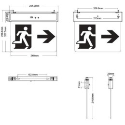 Lampada LED uscita d'emergenza 2W 6500k luce fredda
