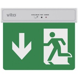 Lampada LED uscita d'emergenza freccia verso il basso 2W 6500k luce fredda