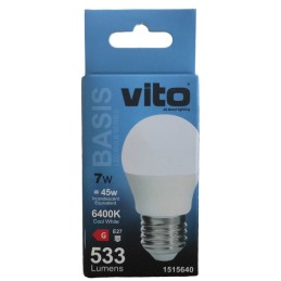 Lampadina LED E27 7W 533lm 6400k luce fredda Vito