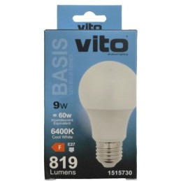 Lampadina LED E27 9W 819lm 6400k luce fredda Vito