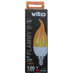 Lampadina LED effetto fiamma E14 3W luce calda 1400K Vito