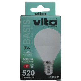 Lampadina LED mini globo E14 7W 527Lm 4000K luce naturale Vito