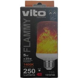 Lampadina LED effetto fiamma E275W 1400K luce calda Vito