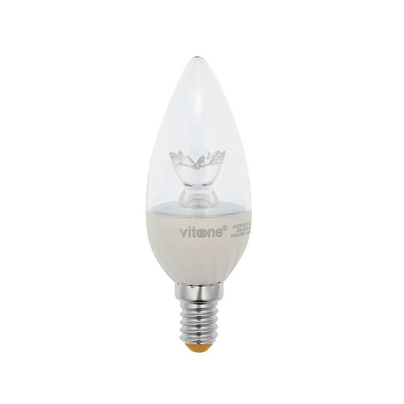 Lampadina LED a candela E14 6W 523lm 6400k luce fredda