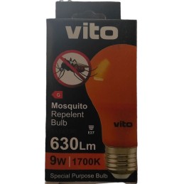 Lampadina LED antizanzare E27 9W 630Lm 1700K luce calda
