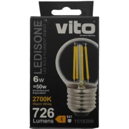 Lampadina LED 6W 726Lm E27 2700K luce calda