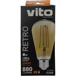 Lampadina LED retro 8W 880Lm E27 2500K luce calda