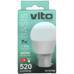 Lampada LED B22 7W 520lm 4000k luce naturale