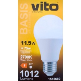 Lampadina LED E27 11.5W 2700k luce calda 1012lm