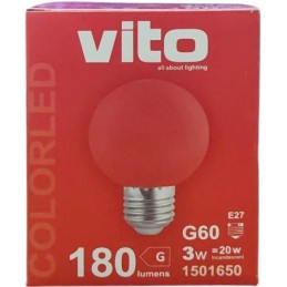 Lampadina LED E27 luce rossa 3W 180lm