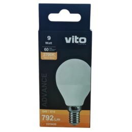Lampadina LED G45 E14 9W luce calda 2700k 792lm