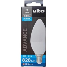 Lampadina LED C38 9W E14 828lm luce fredda 6400k