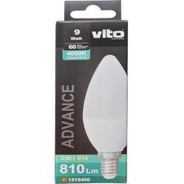 Lampadina LED C38 9W E14 810lm luce naturale 4000k