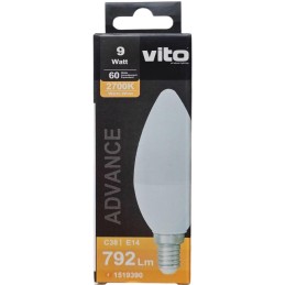 Lampadina LED C38 9W E14 792lm luce calda 2700k