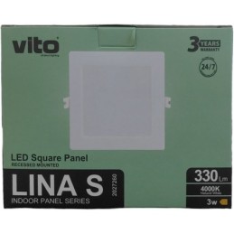 Pannello LED quadrato da incasso 80*80mm 3W luce naturale