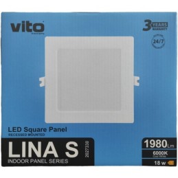 Pannello LED quadrato da incasso 205*205 18W 6000K luce fredda
