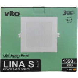 Pannello LED quadrato da incasso 155*155mm 12W 4000K luce naturale