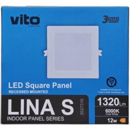 Pannello LED quadrato da incasso 12W 6000K luce fredda