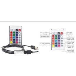Striscia LED RGB 5m IP65 cavo di alimentazione USB con telecomando