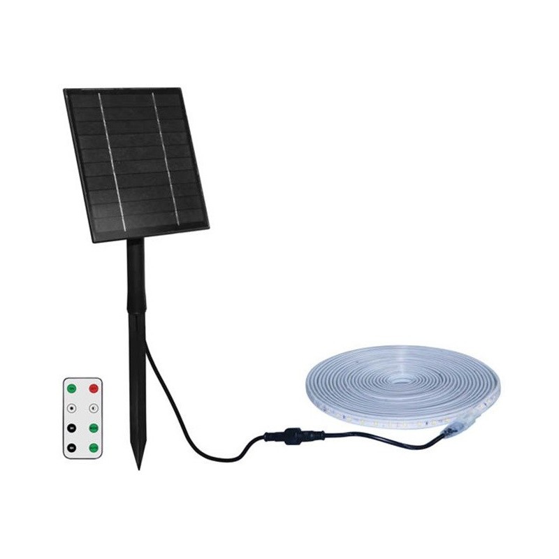 Striscia LED da esterno 5m con pannello solare 18W 900Lm 3000k luce calda