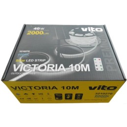 Striscia LED da esterno 10m con pannello solare 40W 2000Lm 6000k luce fredda