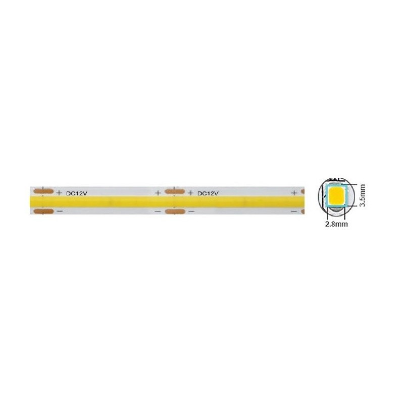 Striscia LED 12V 320xCOB 12W IP20 luce naturale 4000K 5m
