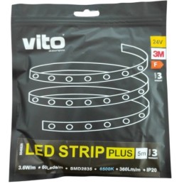 Striscia LED 24V 3.6W IP20 5m 6500K luce fredda