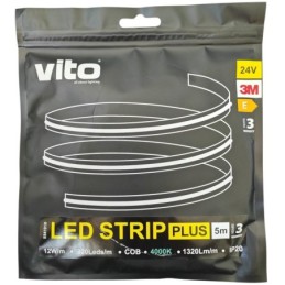 Striscia LED COB 24V 4000K luce naturale 1320lm/m 12W/m IP20 5m
