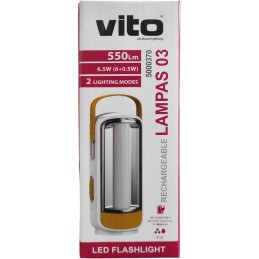 Torcia ricaricabile 6W+0,5W 500Lm 6000K bianco freddo