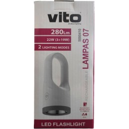Torcia ricaricabile 19W+3W 280Lm 6000K luce fredda