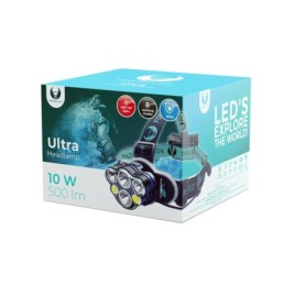 Lampada frontale Ultra 2x 10W/2x  3W 500 lm e 2x batterie 18650 1800mAh Li-Ion