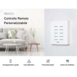 Telecomando smart wireless Sonoff RM433 con base inclusa