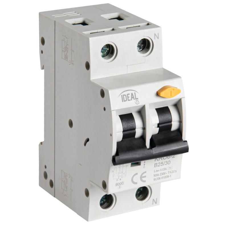 Interruttore magnetotermico differenziale 6kA 25A 2P KRO6 Kanlux