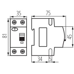 Interruttore magnetotermico differenziale 6kA 25A 2P KRO6 Kanlux