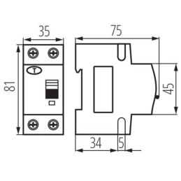 Interruttore magnetotermico differenziale 20A 6kA 2P KRO6 Kanlux