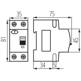 Interruttore magnetotermico differenziale 6kA 2P 32A Kanlux