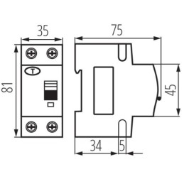 Interruttore magnetotermico differenziale 6kA 2P 6A